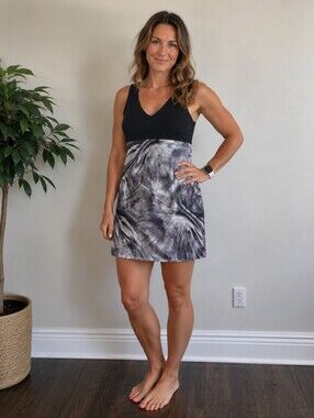 KSL. Sporty Sleeveless V-Neck Mini Dress.